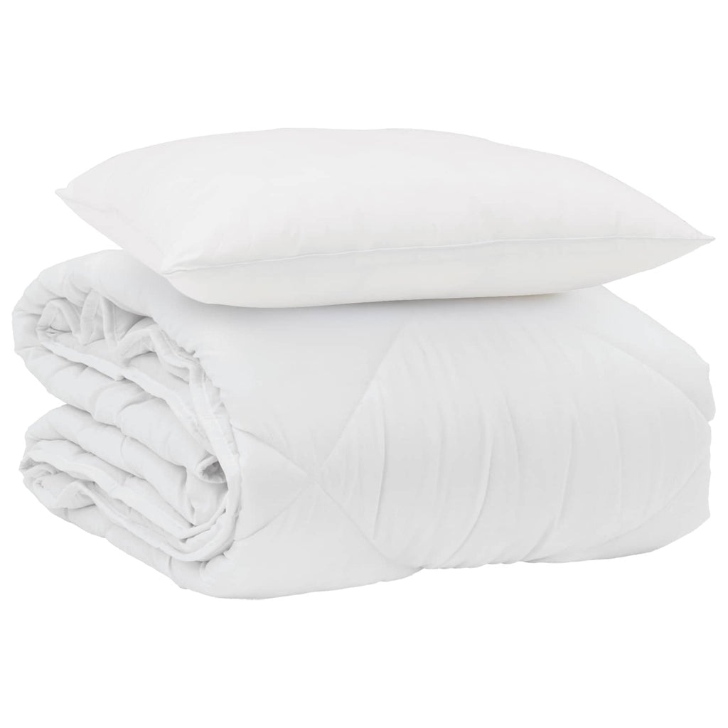 Sommerdecke mit Kissen 2 pcs Weiß Mikrofaser
