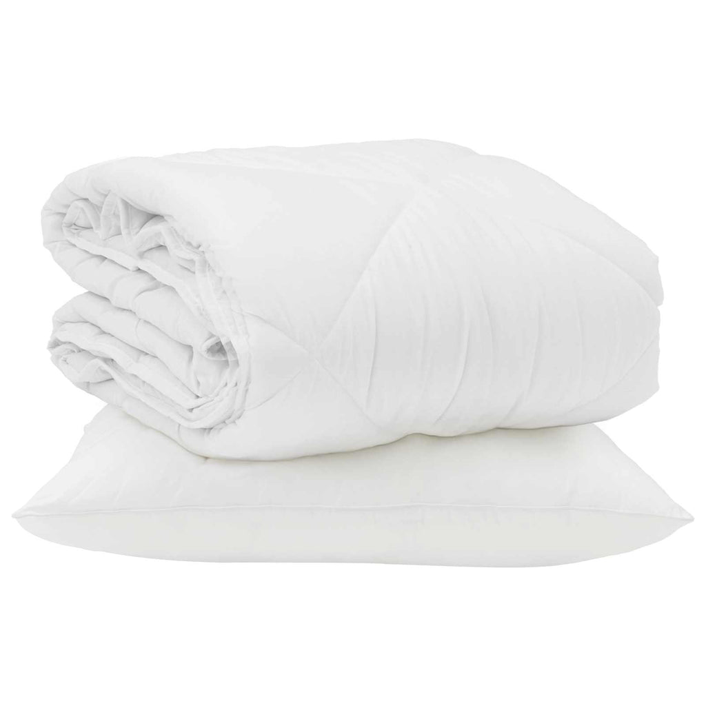 Sommerdecke mit Kissen 2 pcs Weiß Mikrofaser