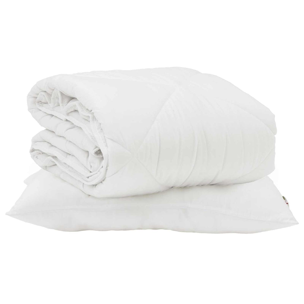 Sommerdecke mit Kissen 2 pcs Weiß Mikrofaser