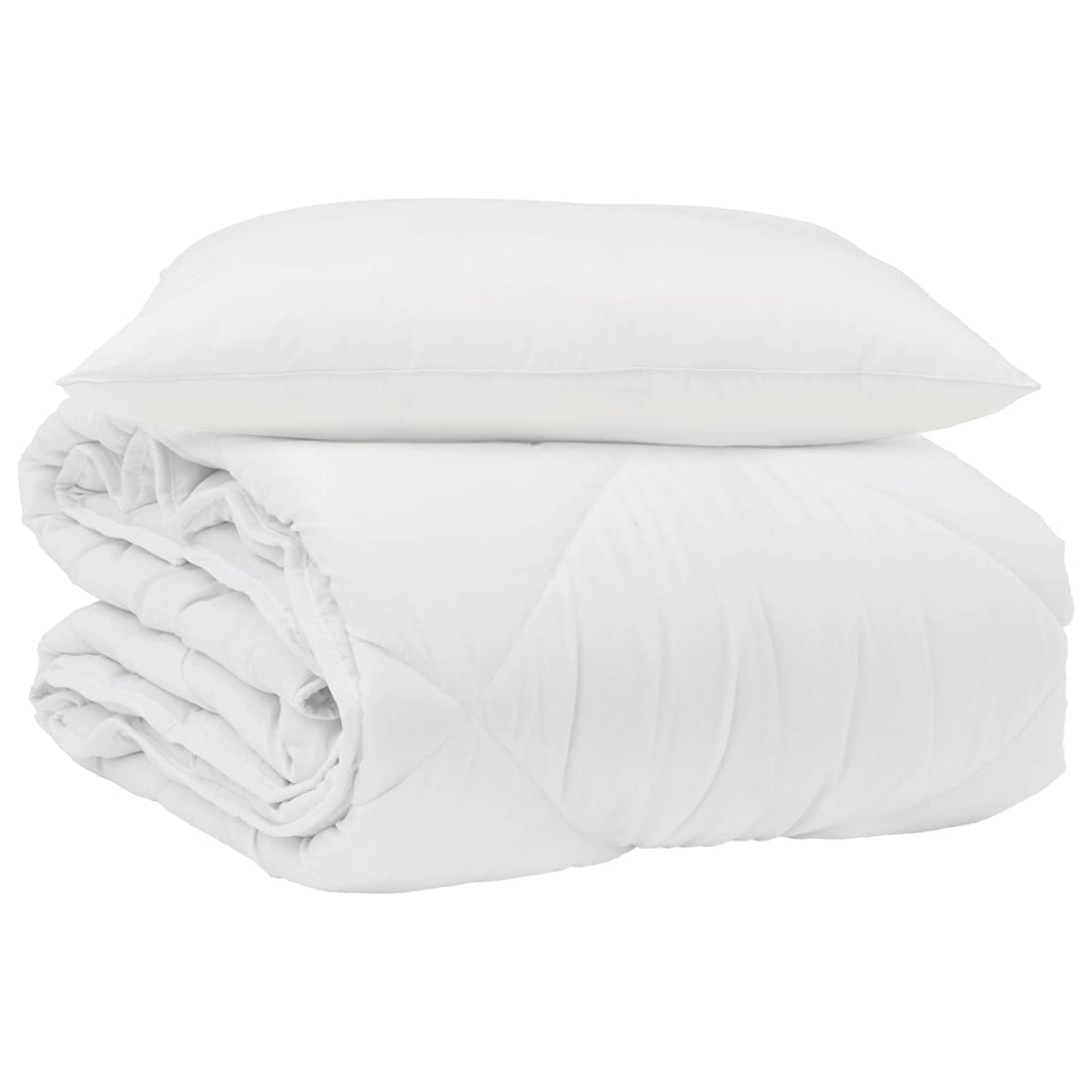Sommerdecke mit Kissen 2 pcs Weiß Mikrofaser