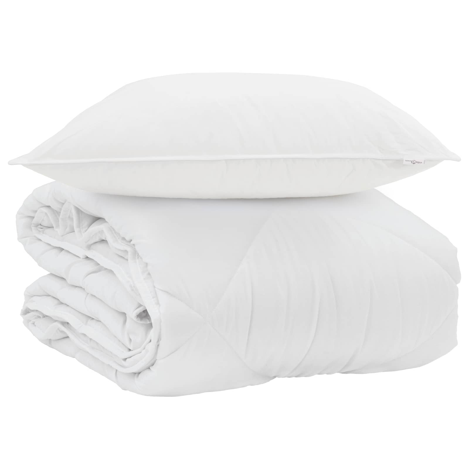 Sommerdecke mit Kissen 2 pcs Weiß Mikrofaser