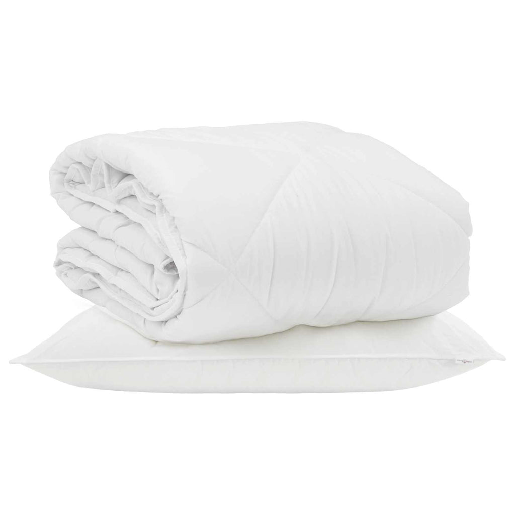 Sommerdecke mit Kissen 2 pcs Weiß Mikrofaser