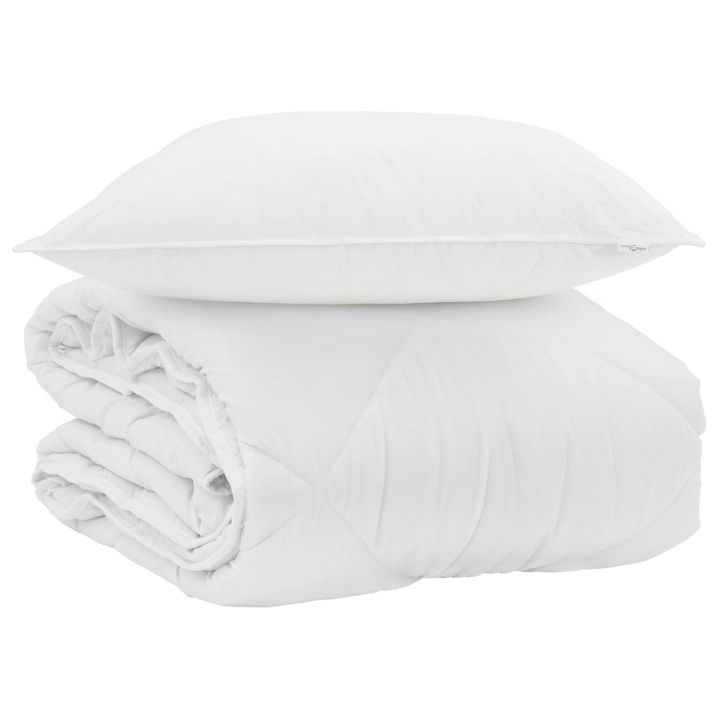 Sommerdecke mit Kissen 2 pcs Weiß Mikrofaser
