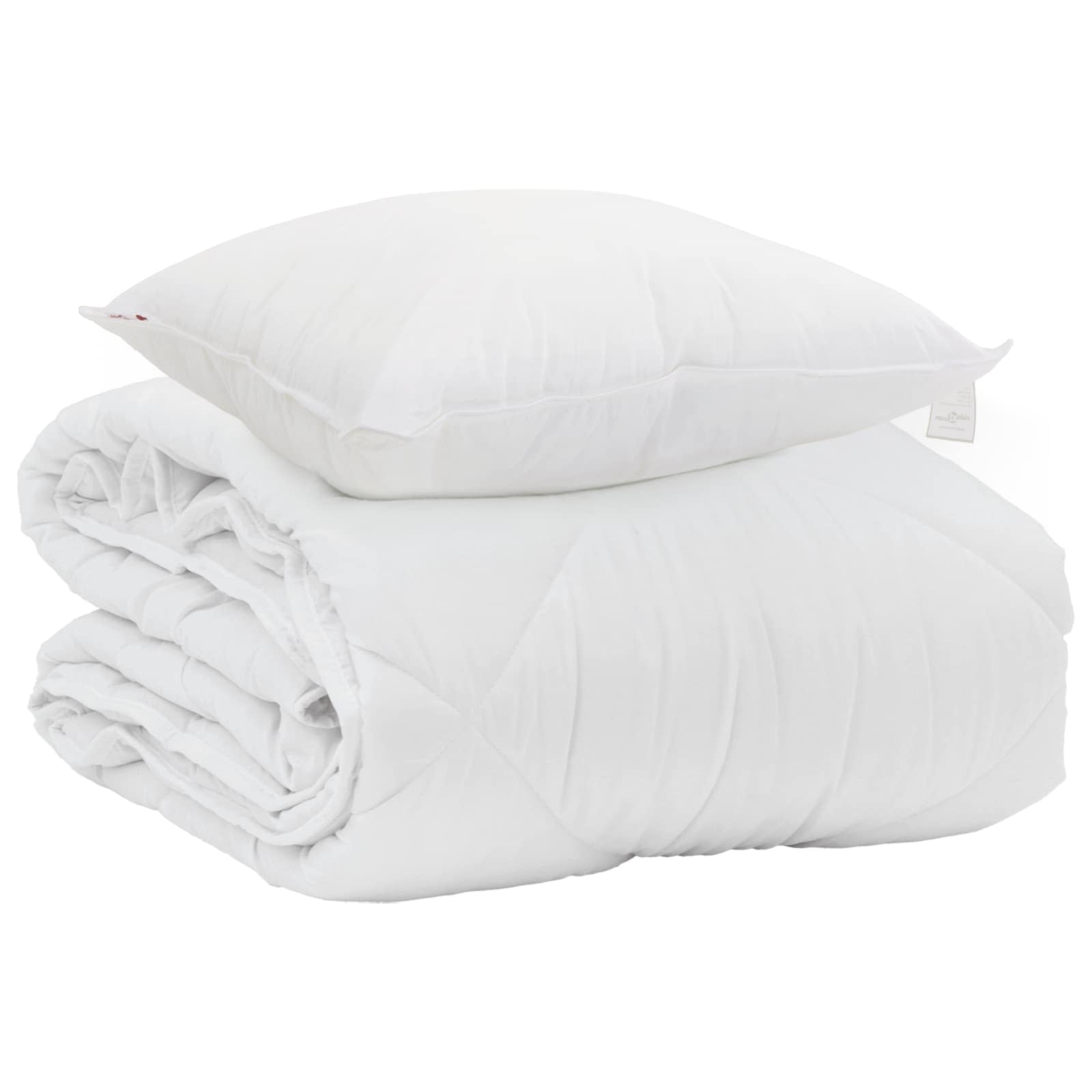 Sommerdecke mit Kissen 2 pcs Weiß Mikrofaser