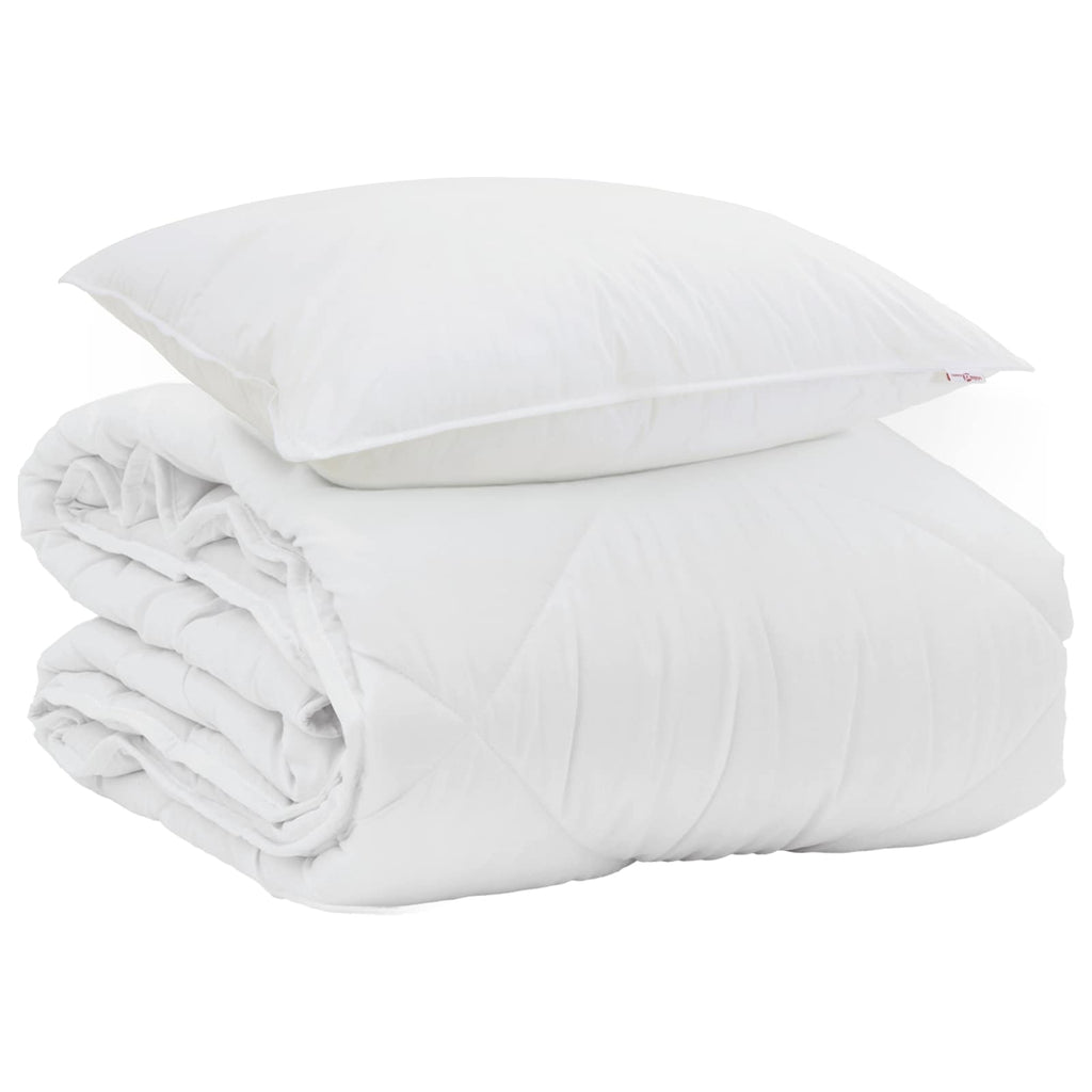 Sommerdecke mit Kissen 2 pcs Weiß Mikrofaser