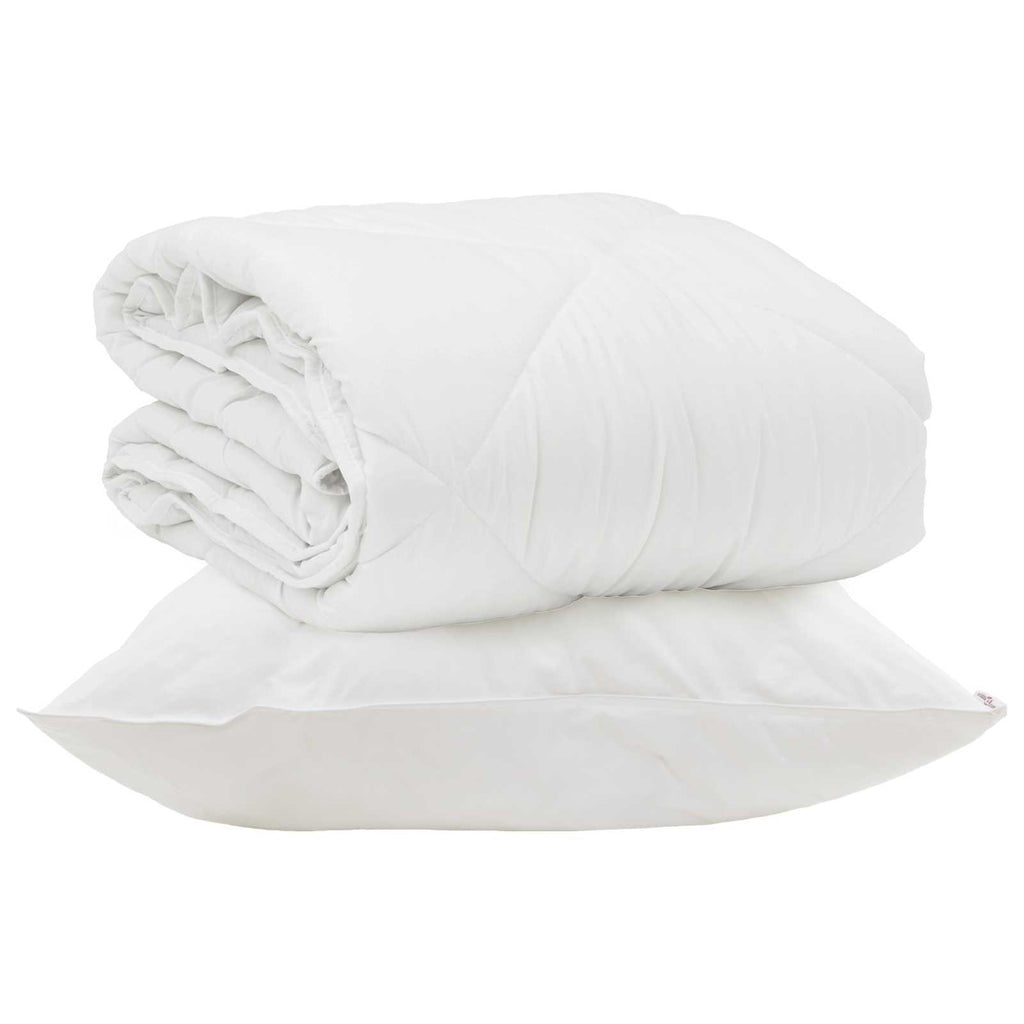 Sommerdecke mit Kissen 2 pcs Weiß Mikrofaser