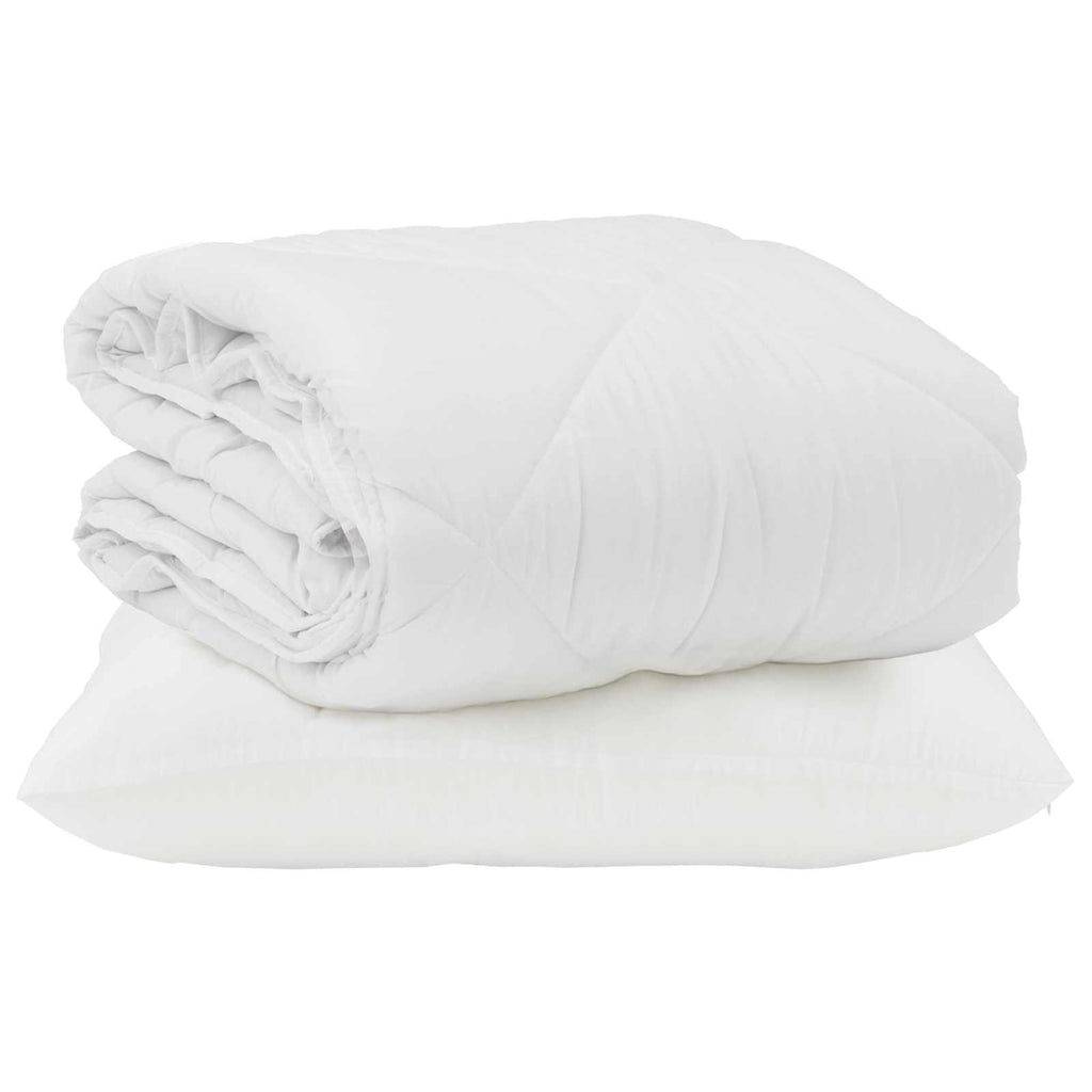 Sommerdecke mit Kissen 2 pcs Weiß Mikrofaser