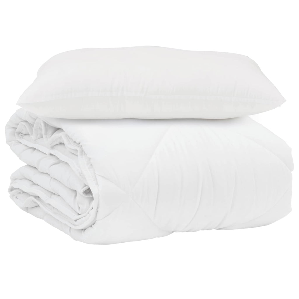 Sommerdecke mit Kissen 2 pcs Weiß Mikrofaser