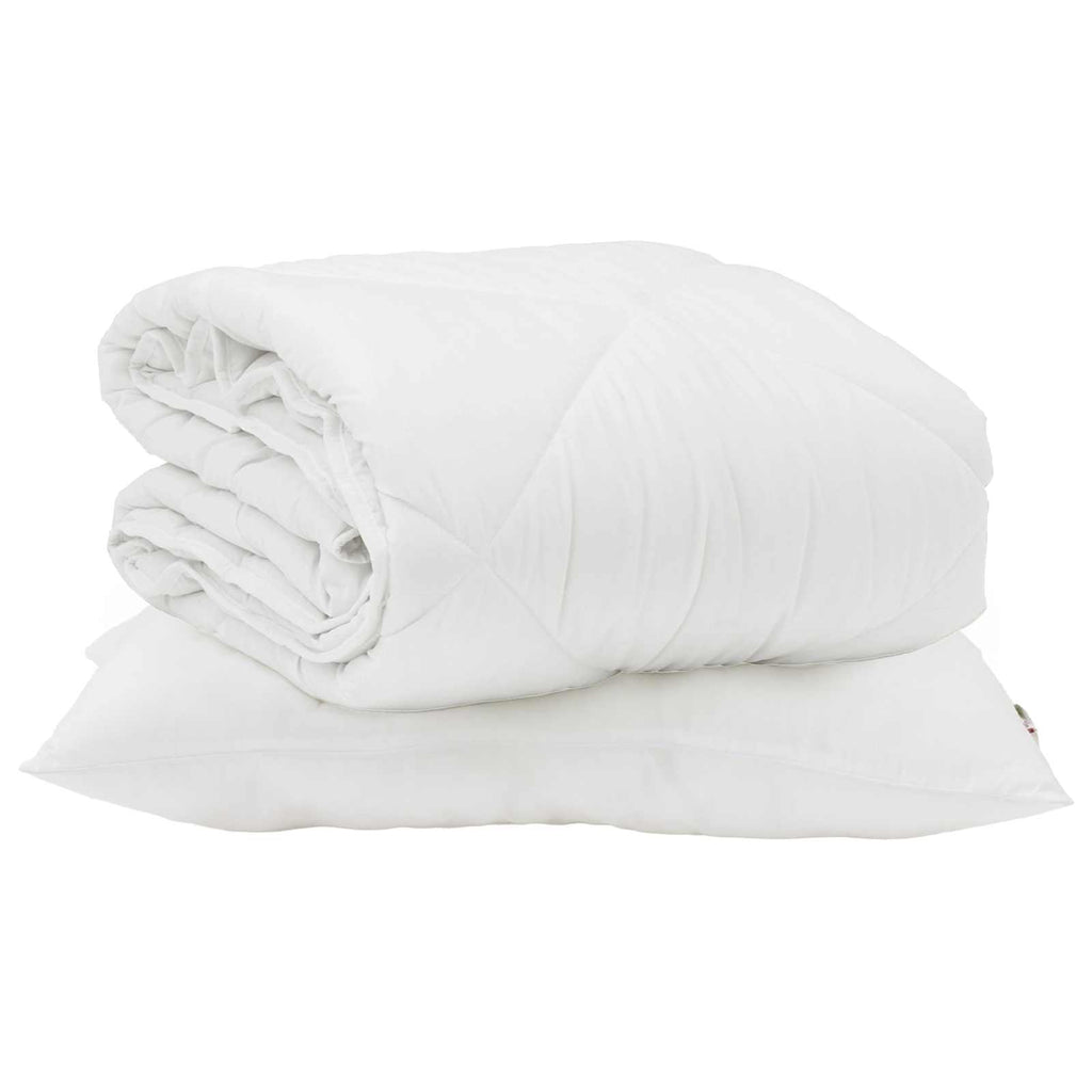 Sommerdecke mit Kissen 2 pcs Weiß Mikrofaser