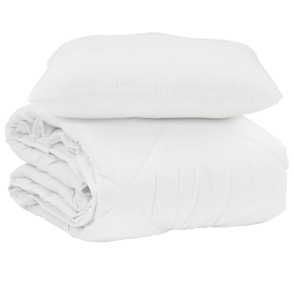 Sommerdecke mit Kissen 2 pcs Weiß Mikrofaser