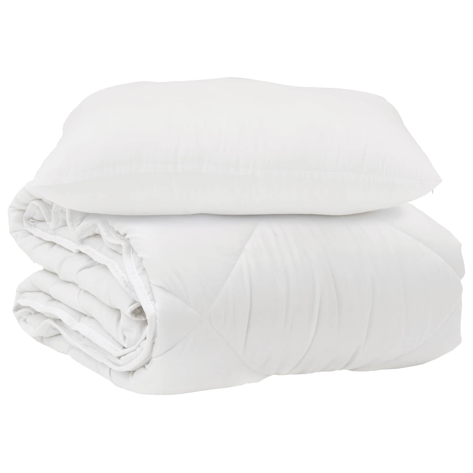 Bettdecke mit Kissen 2 pcs Weiß Mikrofaser
