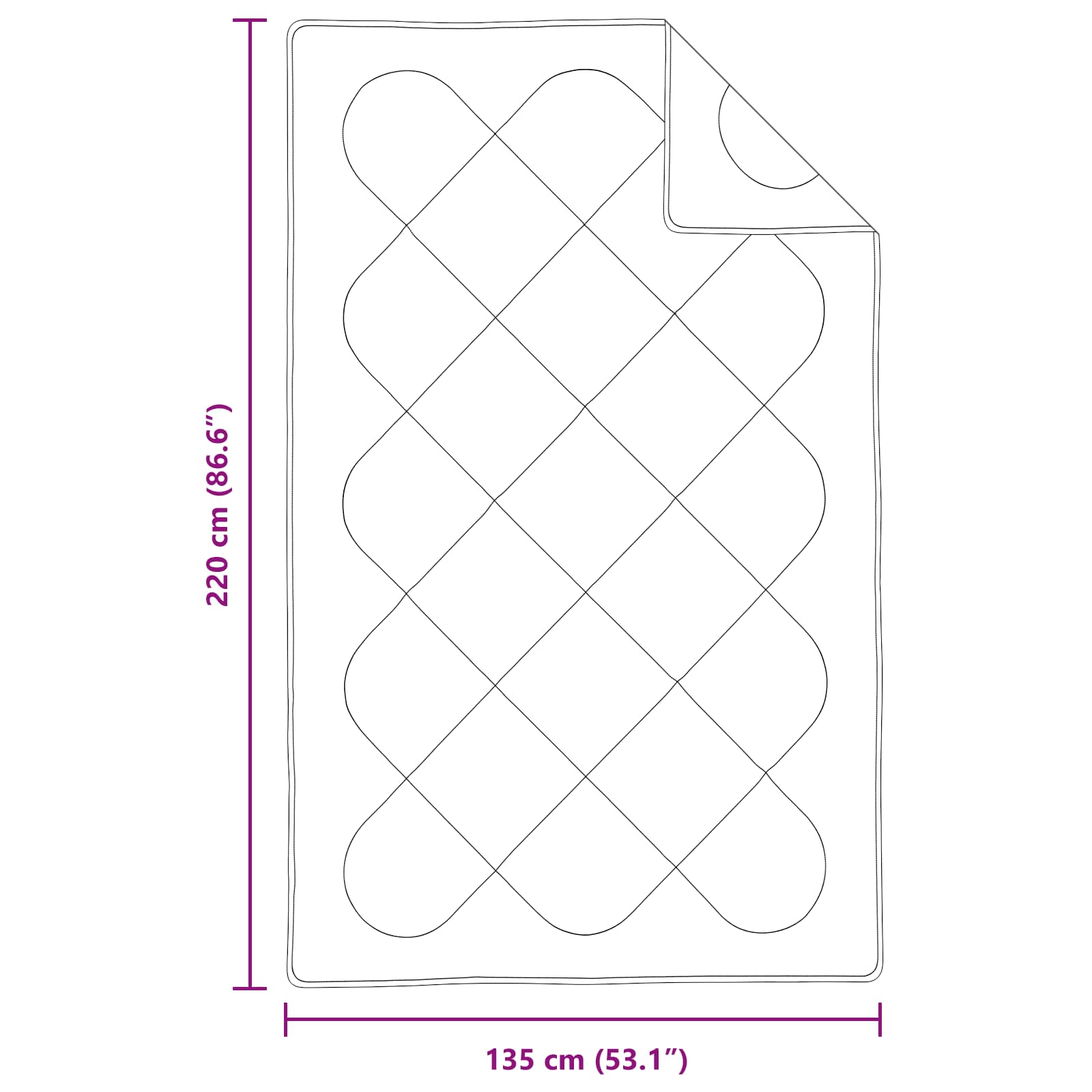 Bettdecke mit Kissen 2 pcs Weiß Mikrofaser