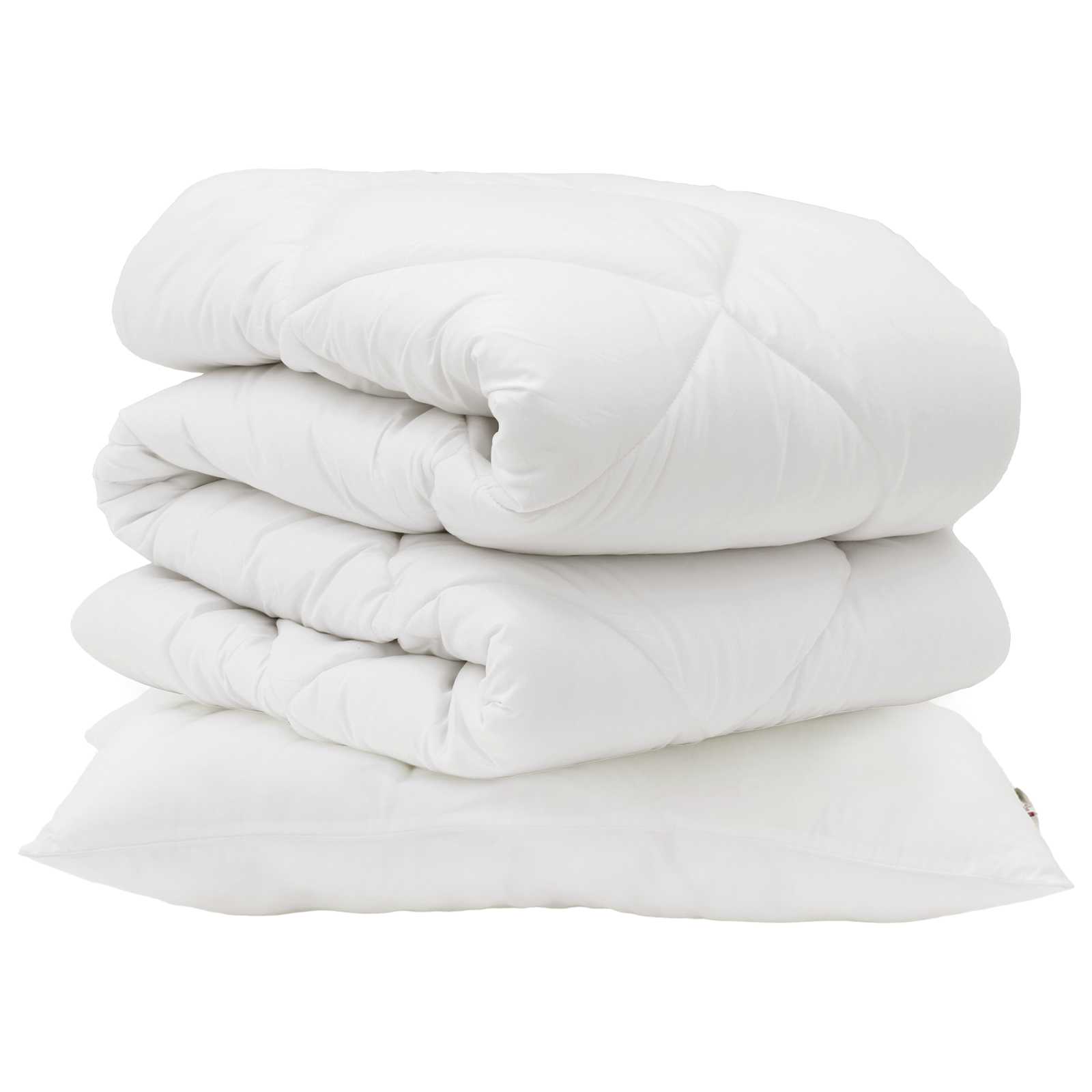 Bettdecken Set mit Kissen 2 pcs Weiß Mikrofaser