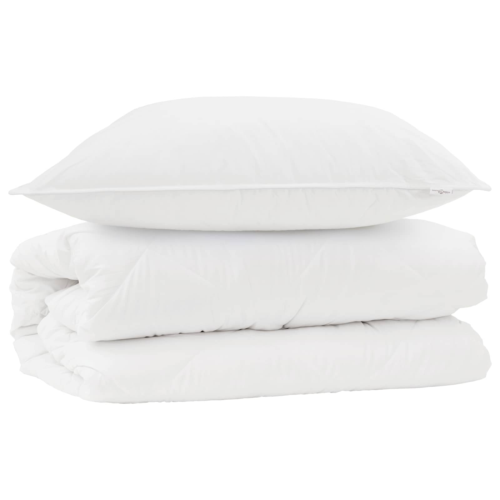 Bettdecken Set mit Kissen 2 pcs Weiß Mikrofaser