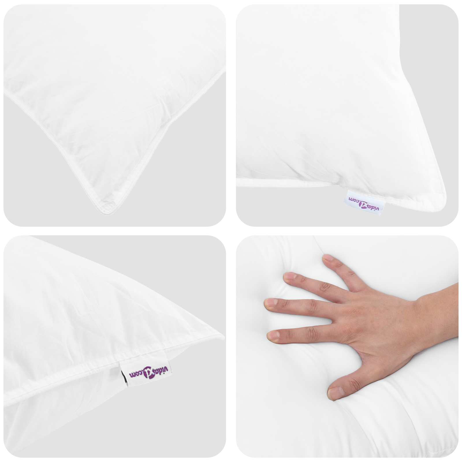 Bettdecken Set mit Kissen 2 pcs Weiß Mikrofaser