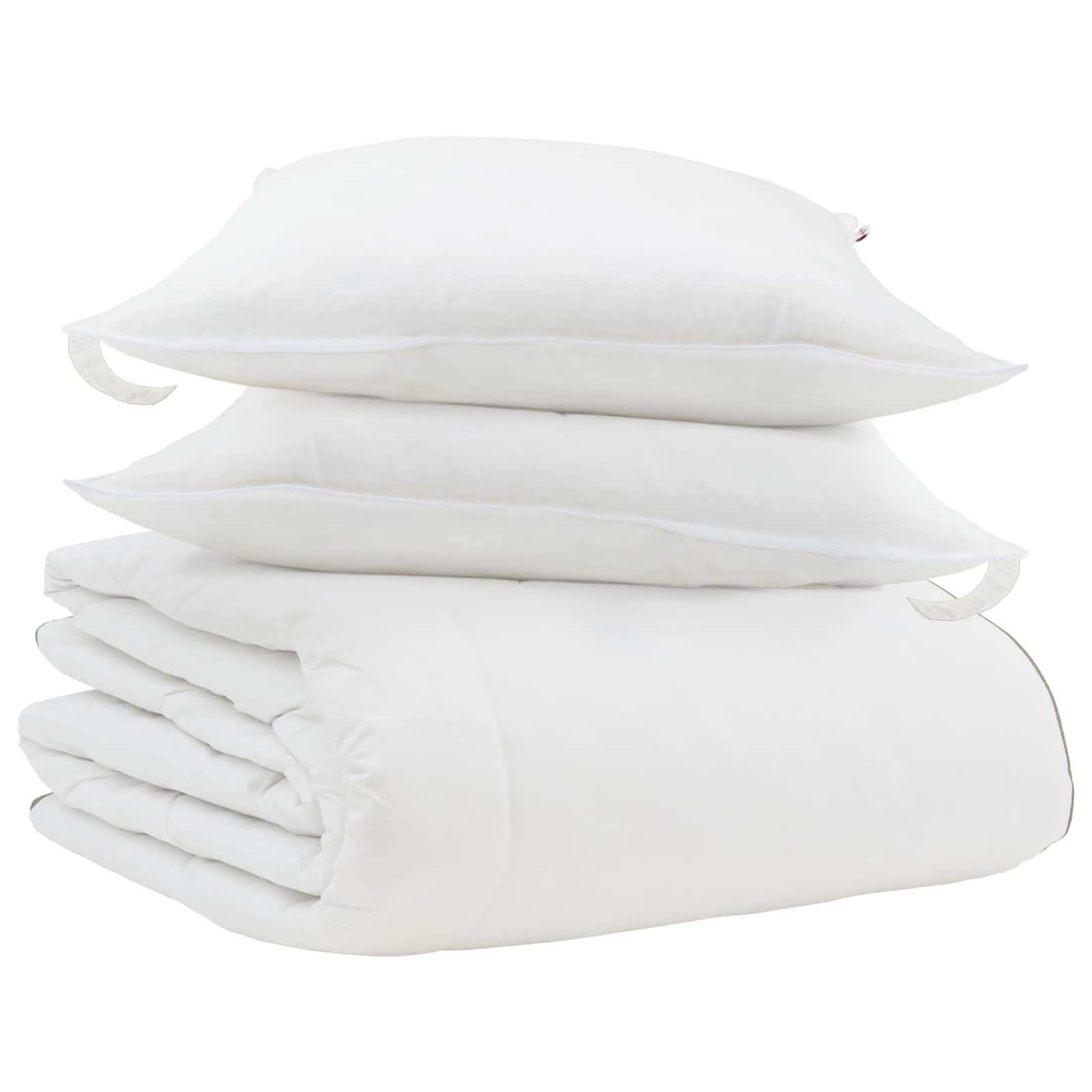 Winterbettdecke mit Kissen 3 pcs Weiß Daunenfeder
