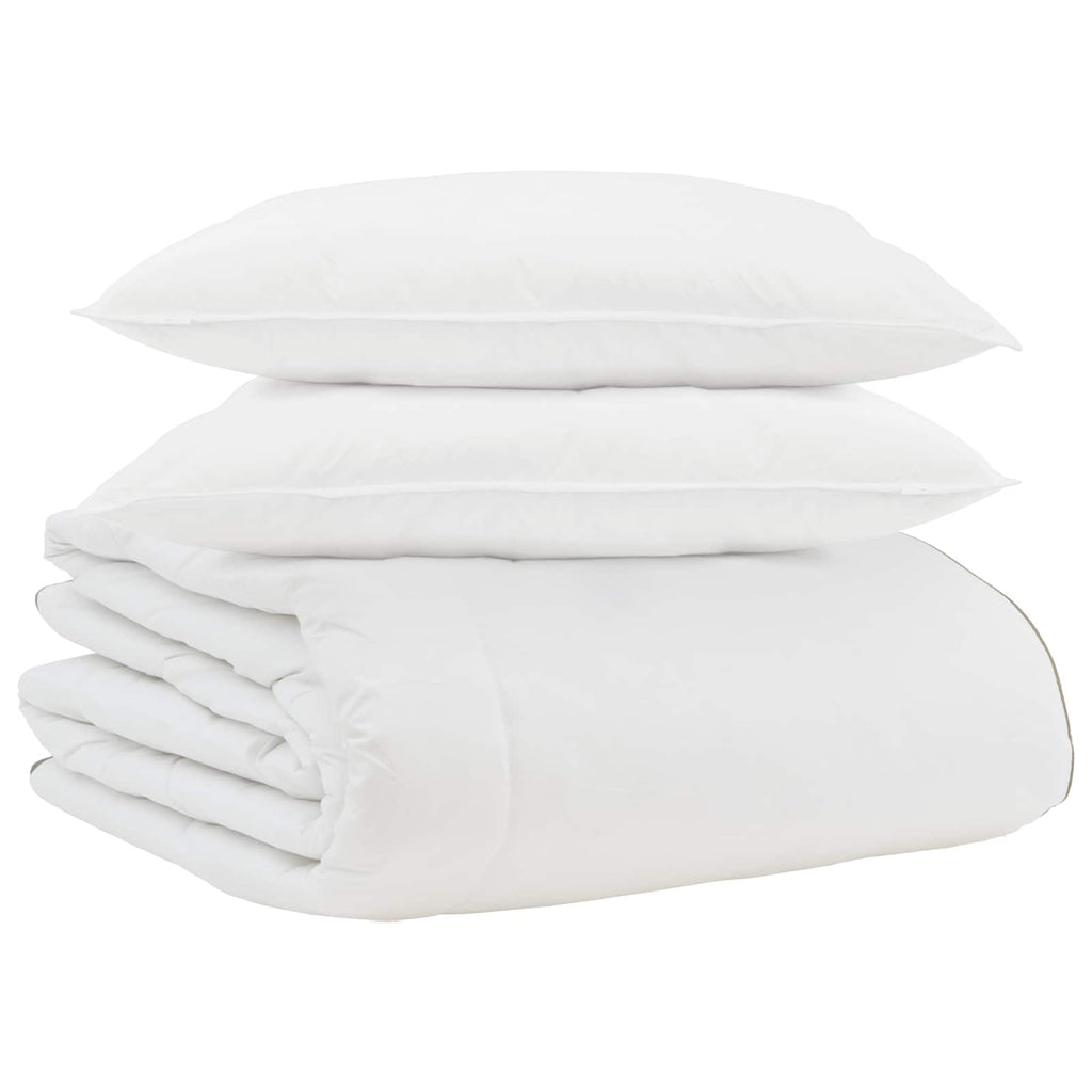 Winterbettdecke mit Kissen 3 pcs Weiß Daunenfeder