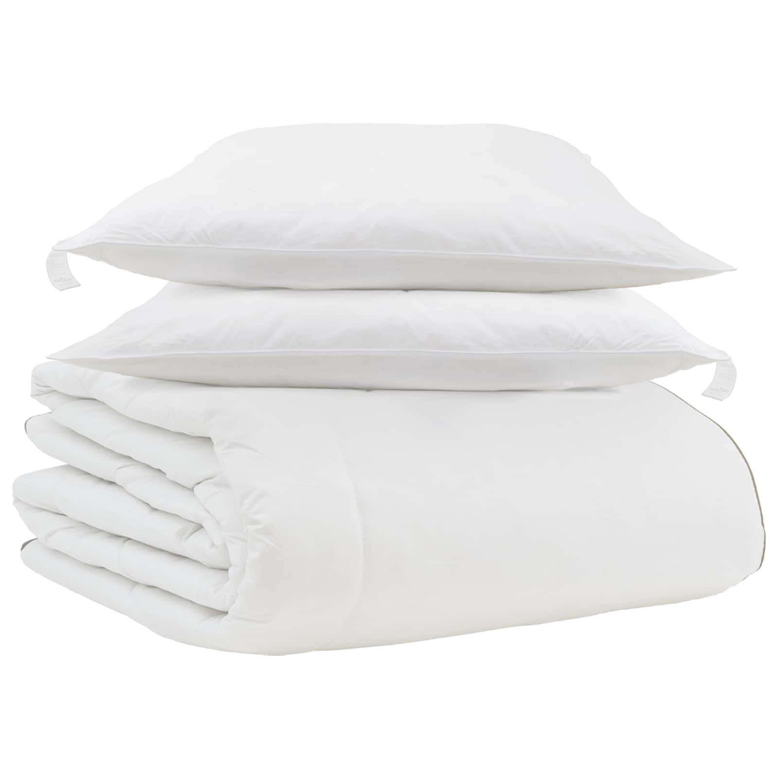 Winterbettdecke mit Kissen 3 pcs Weiß Daunenfeder