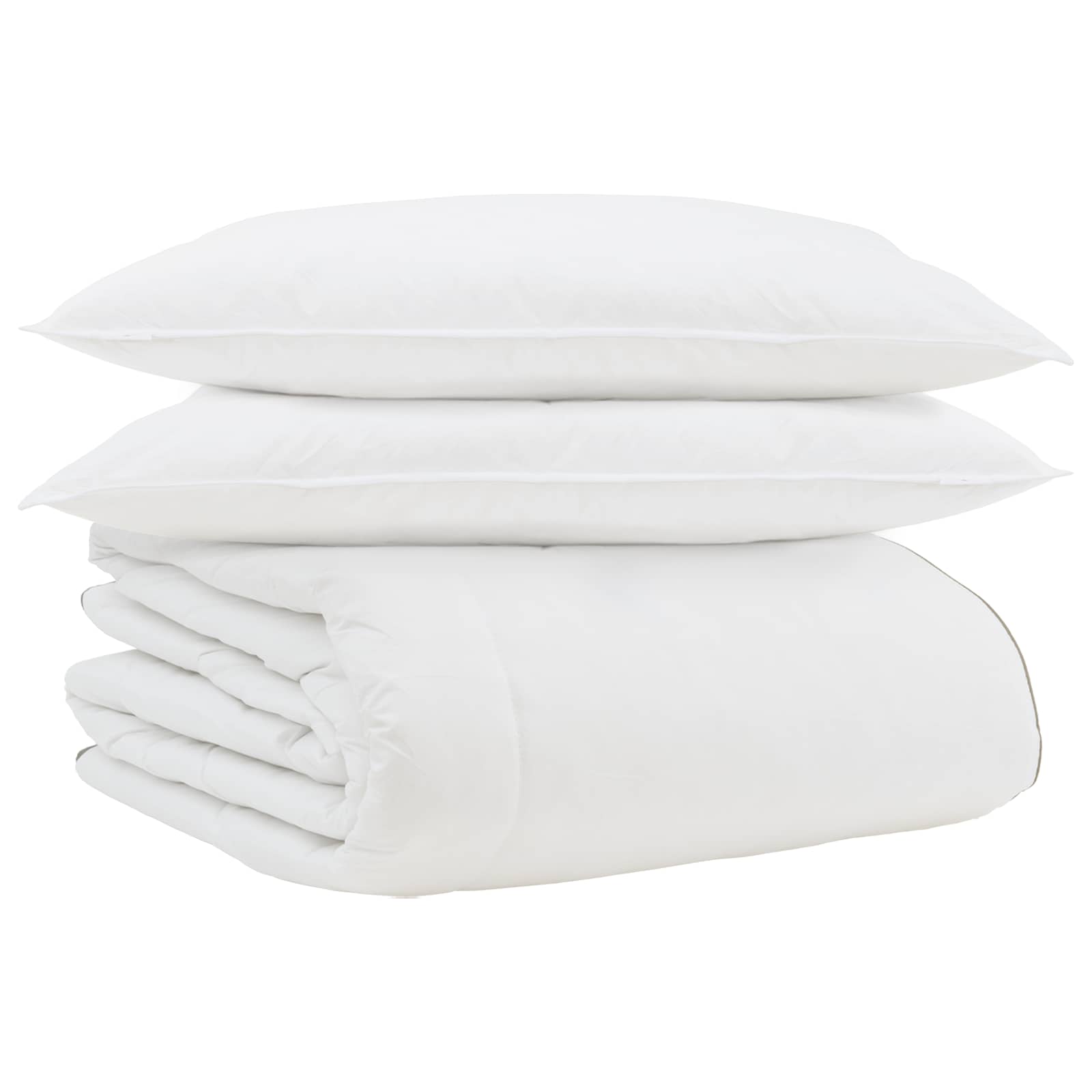 Winterbettdecke mit Kissen 3 pcs Weiß Daunenfeder