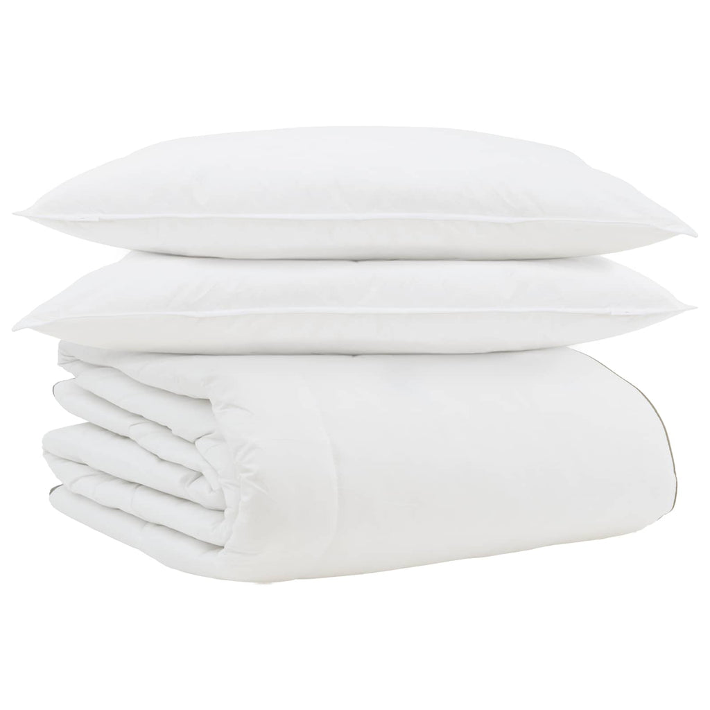 Winterbettdecke mit Kissen 3 pcs Weiß Daunenfeder