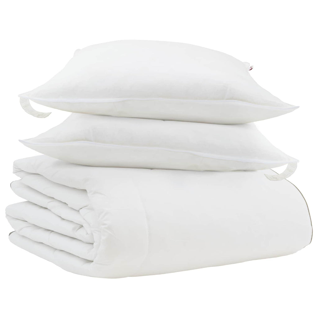 Winterbettdecke mit Kissen 3 pcs Weiß Daunenfeder