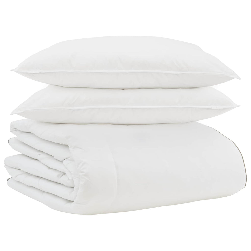Winterbettdecke mit Kissen 3 pcs Weiß Daunenfeder