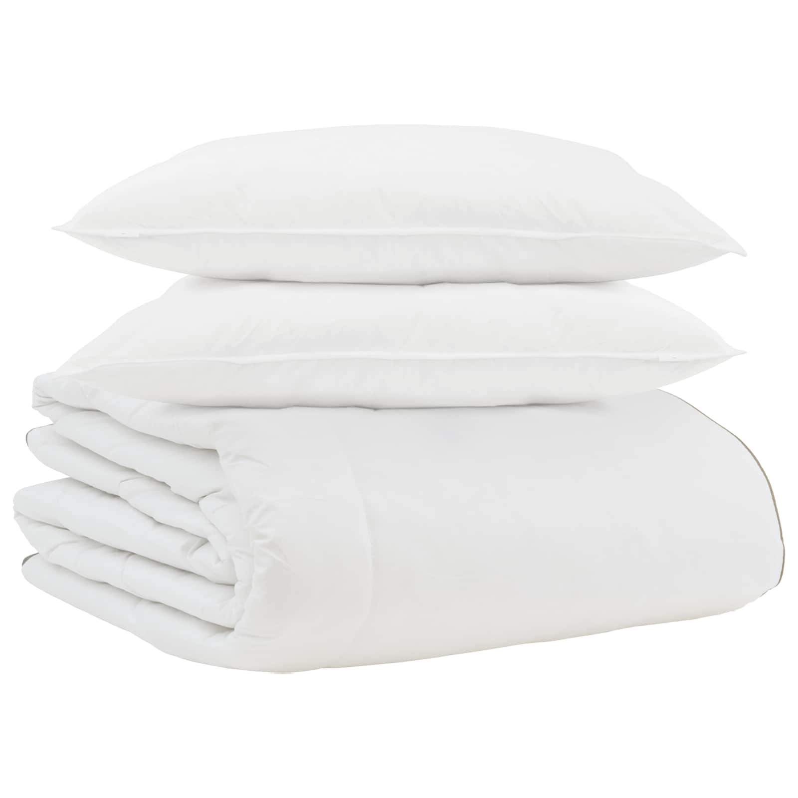 Winterbettdecke mit Kissen 3 pcs Weiß Daunenfeder