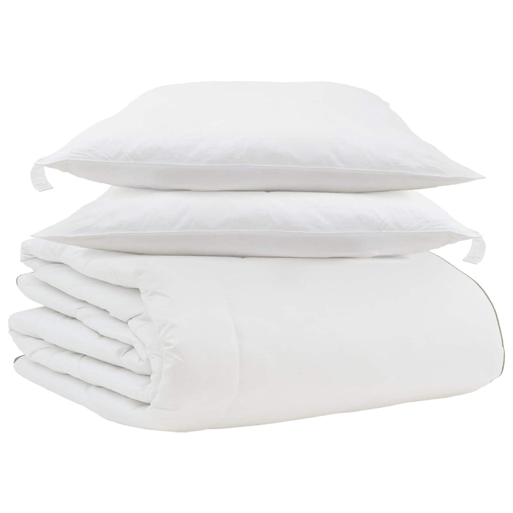 Winterbettdecke mit Kissen 3 pcs Weiß Daunenfeder