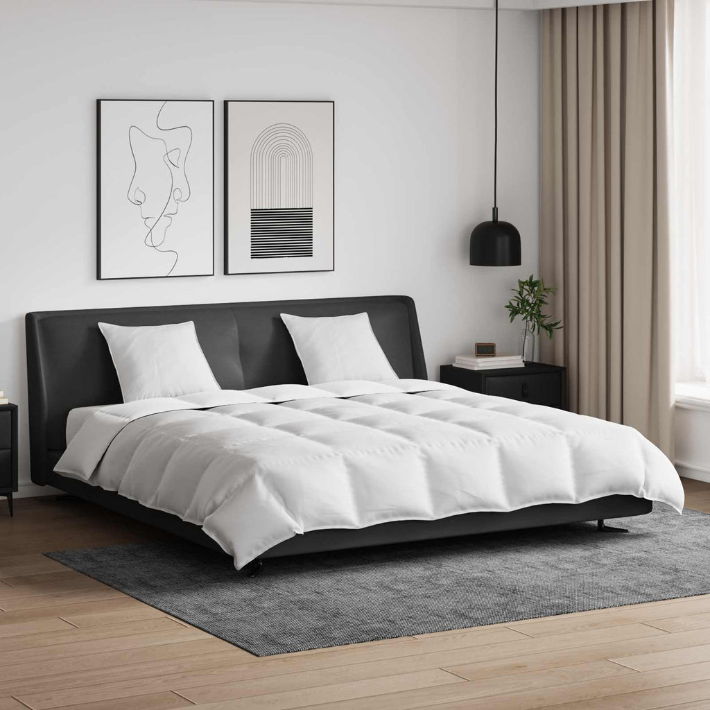 Bettdecken Set mit Kissen 3 pcs Weiß Daunenfeder