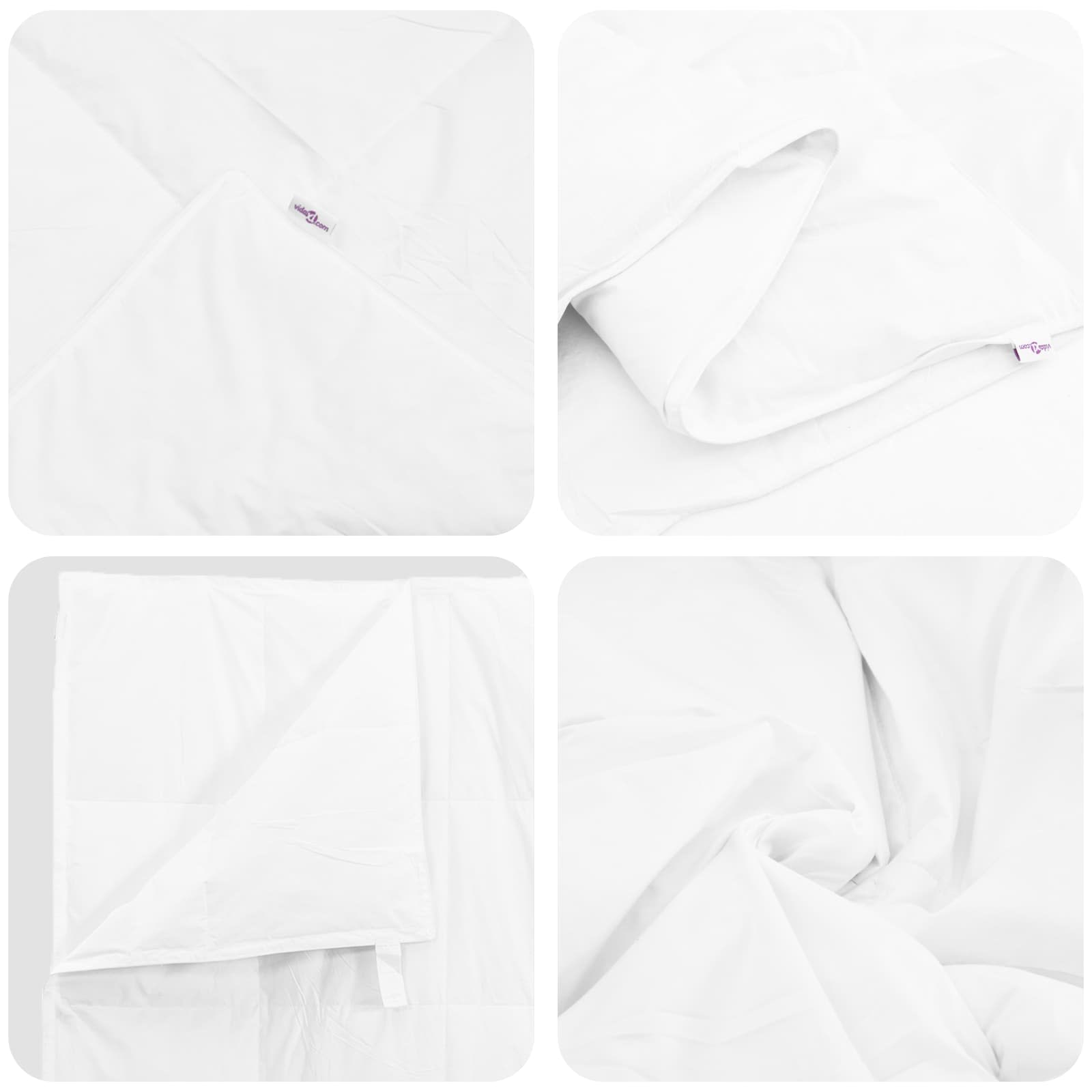 Bettdecken Set mit Kissen 3 pcs Weiß Daunenfeder