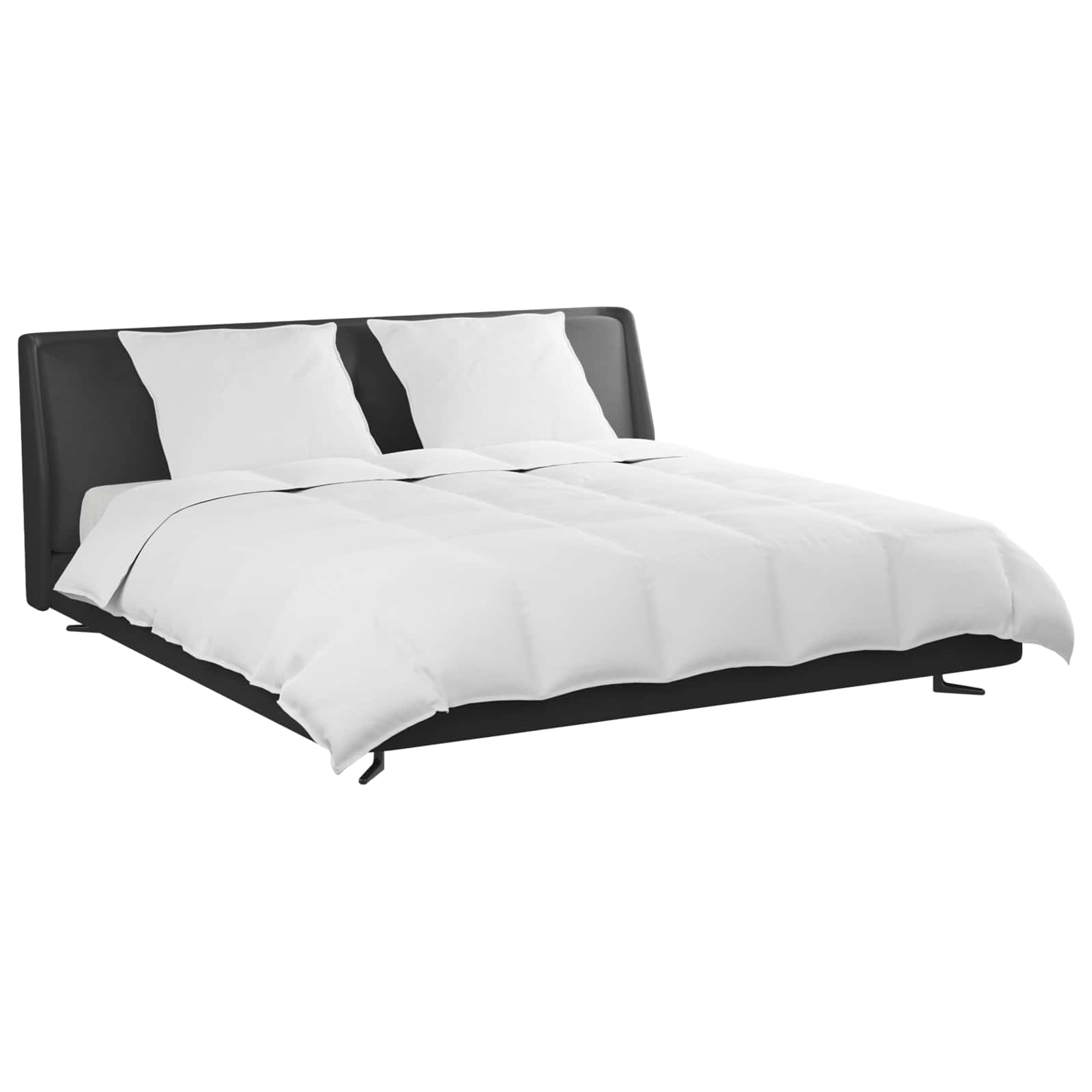 Bettdecken Set mit Kissen 3 pcs Weiß Daunenfeder
