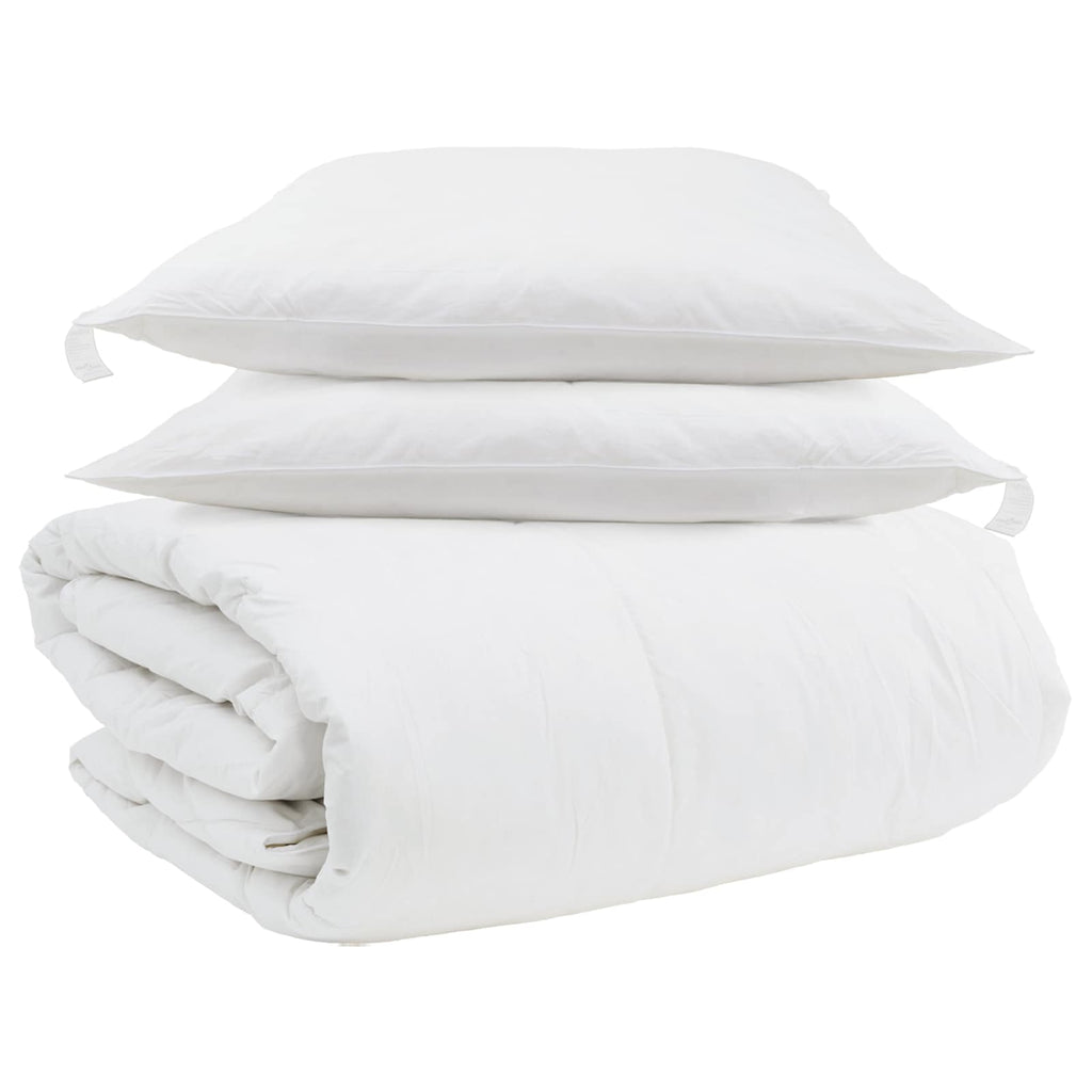 Bettdecken Set mit Kissen 3 pcs Weiß Daunenfeder