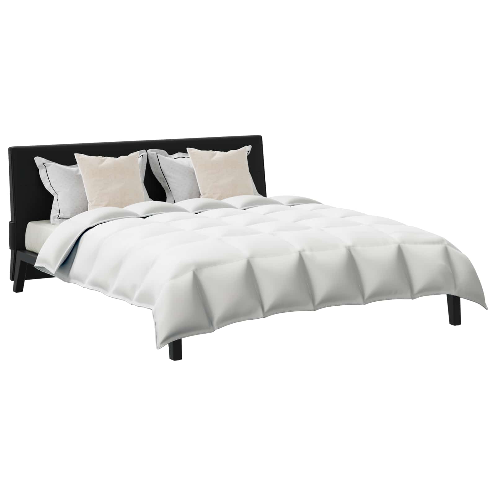 Bettdecken Set mit Kissen 3 pcs Weiß Daunenfeder