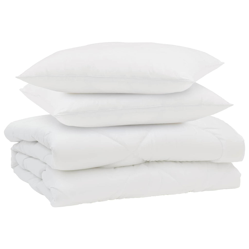 Sommerdecke mit Kissen 3 pcs Weiß Mikrofaser