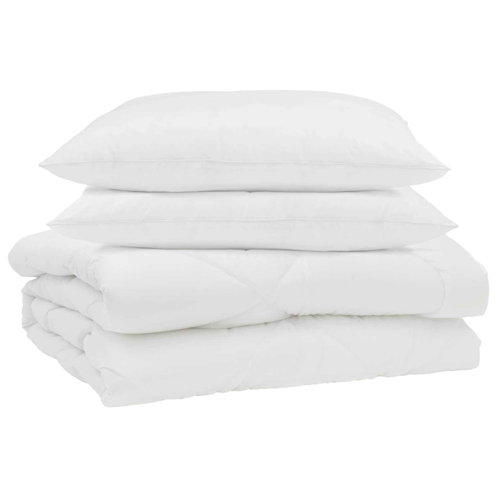 Sommerdecke mit Kissen 3 pcs Weiß Mikrofaser