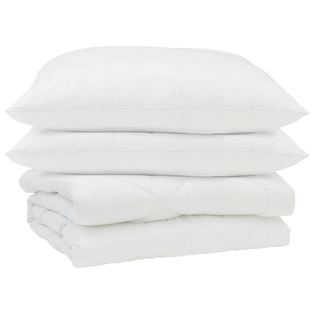 Sommerdecke mit Kissen 3 pcs Weiß Mikrofaser