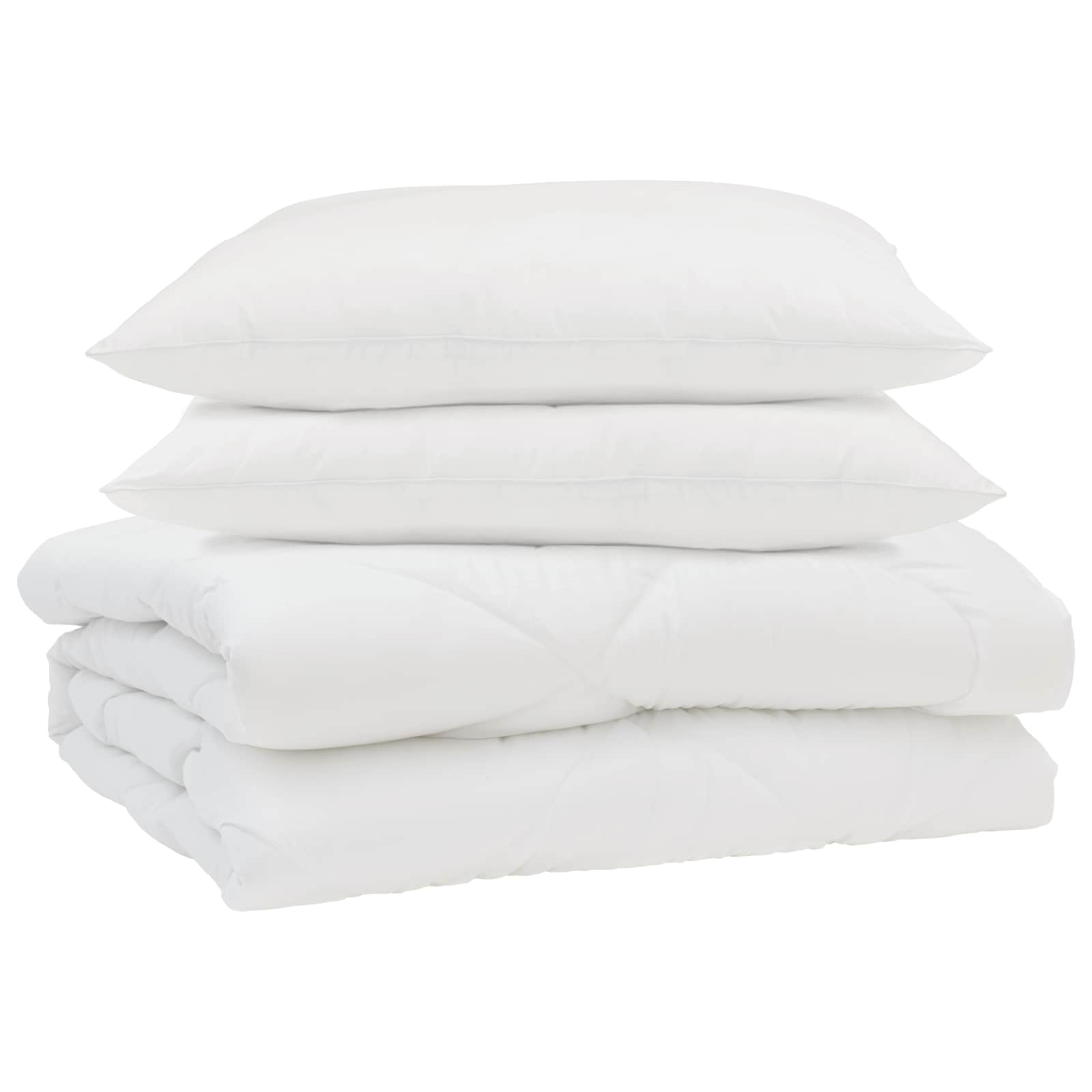 Sommerdecke mit Kissen 3 pcs Weiß Mikrofaser