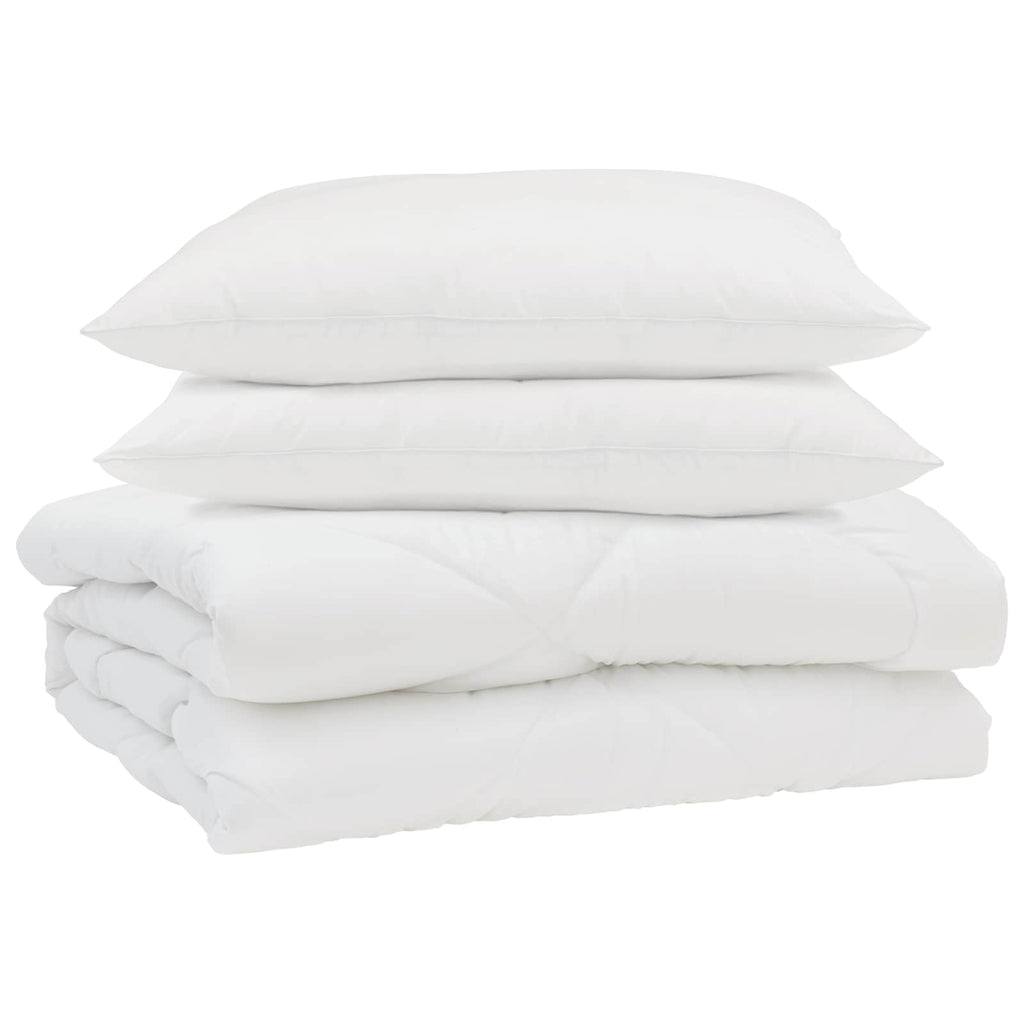 Sommerdecke mit Kissen 3 pcs Weiß Mikrofaser