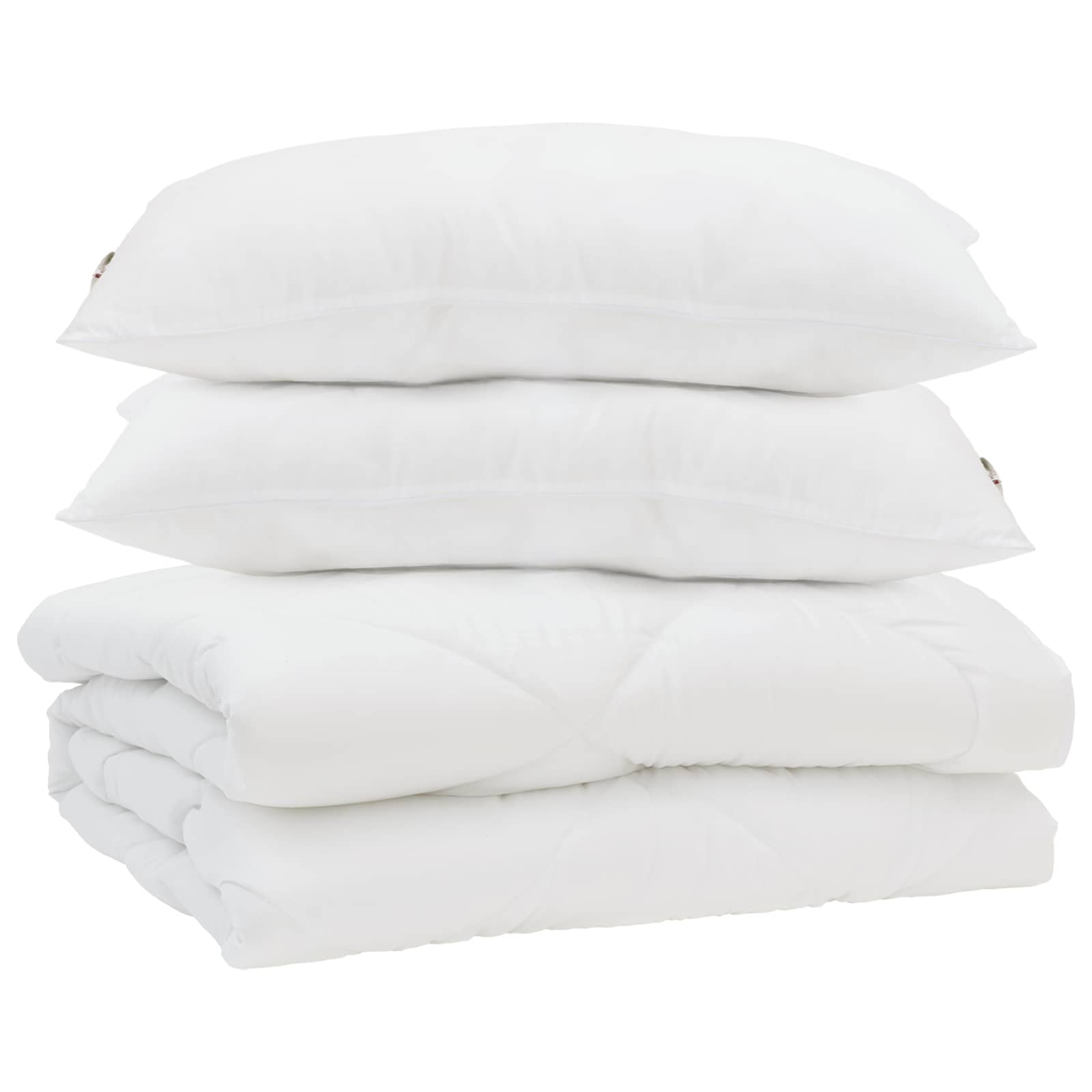Sommerdecke mit Kissen 3 pcs Weiß Mikrofaser