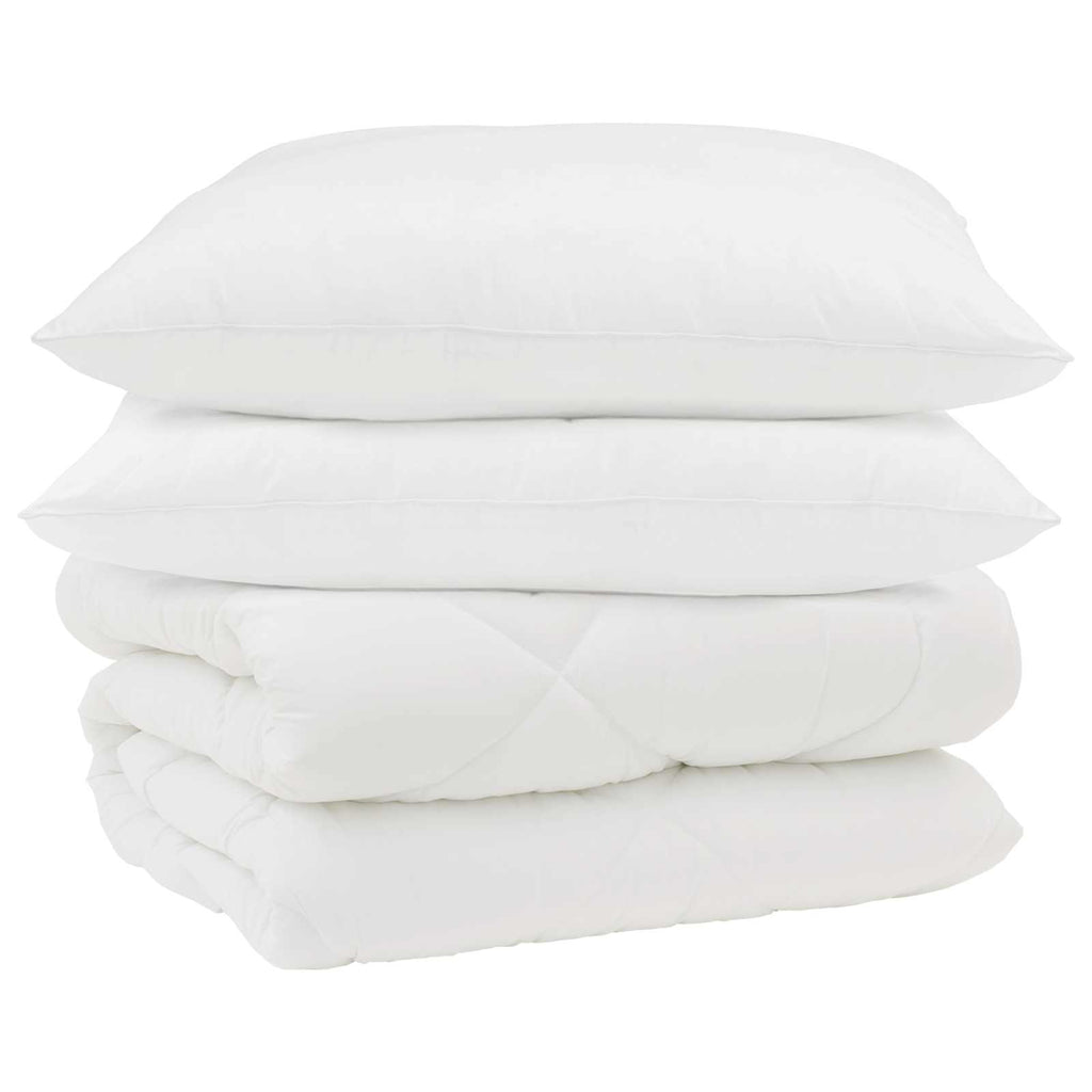 Winterbettdecke mit Kissen 3 pcs Weiß Mikrofaser