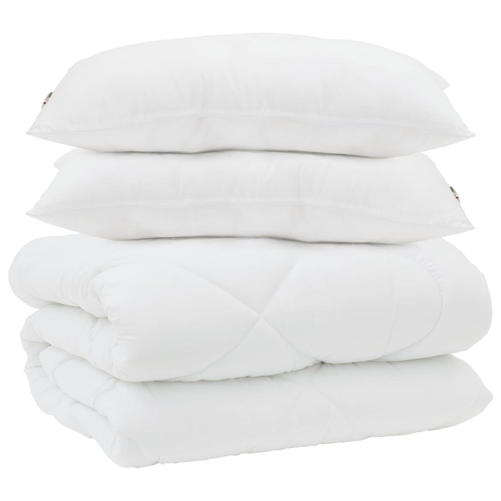 Winterbettdecke mit Kissen 3 pcs Weiß Mikrofaser