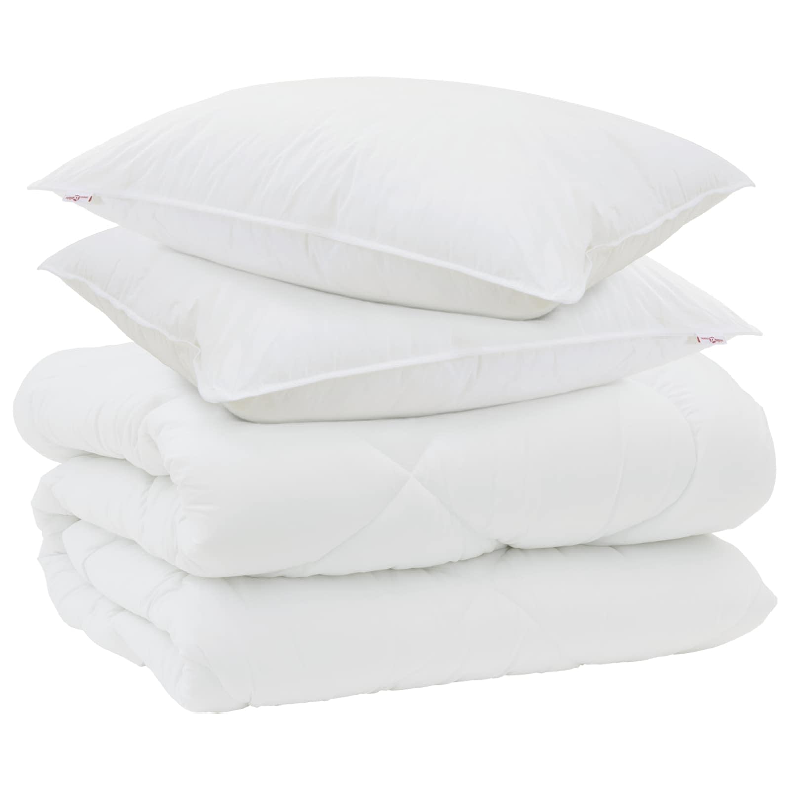 Winterbettdecke mit Kissen 3 pcs Weiß Mikrofaser