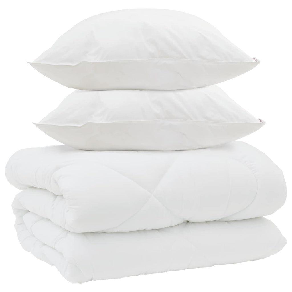 Winterbettdecke mit Kissen 3 pcs Weiß Mikrofaser