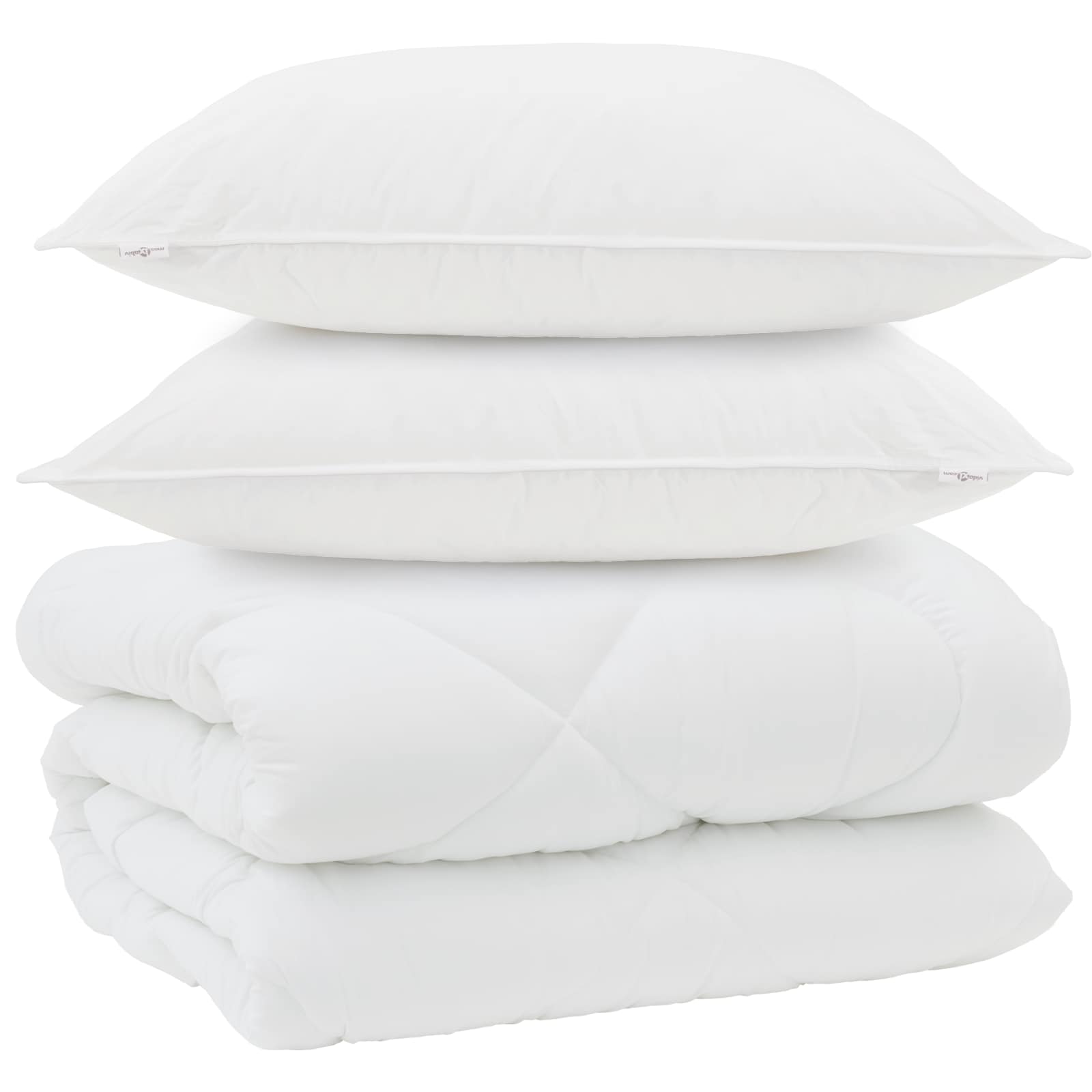 Winterbettdecke mit Kissen 3 pcs Weiß Mikrofaser