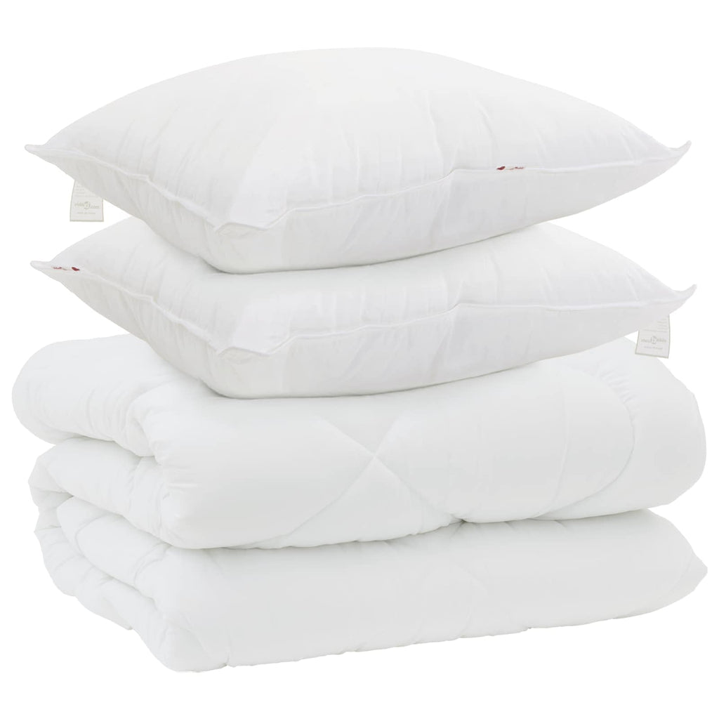 Winterbettdecke mit Kissen 3 pcs Weiß Mikrofaser