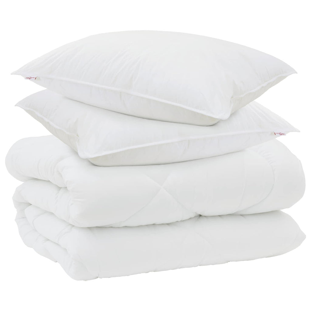 Winterbettdecke mit Kissen 3 pcs Weiß Mikrofaser