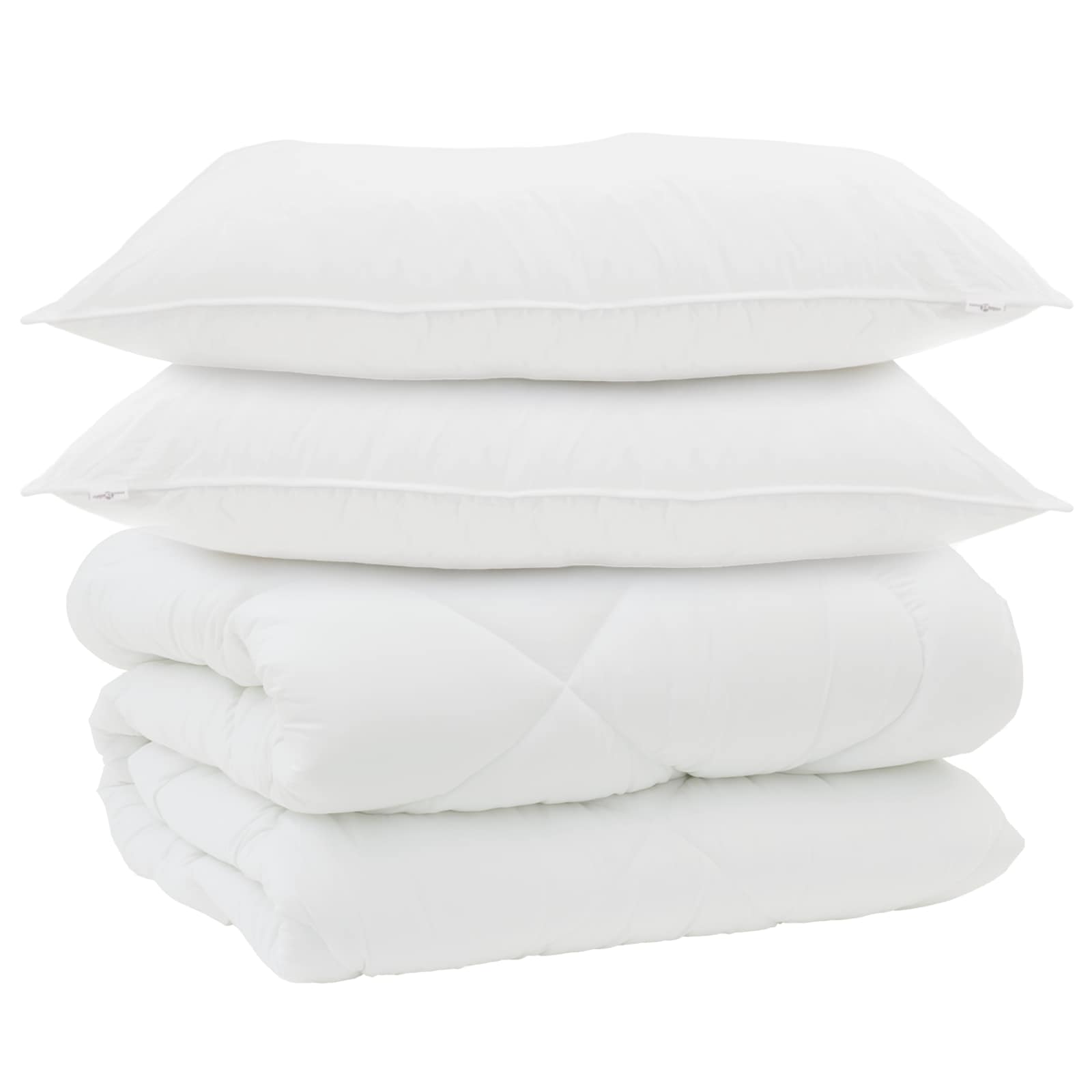 Winterbettdecke mit Kissen 3 pcs Weiß Mikrofaser