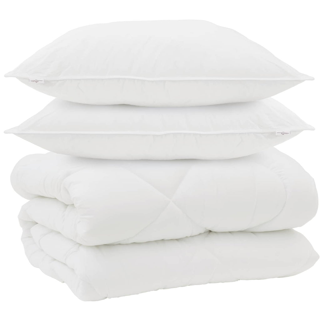 Winterbettdecke mit Kissen 3 pcs Weiß Mikrofaser