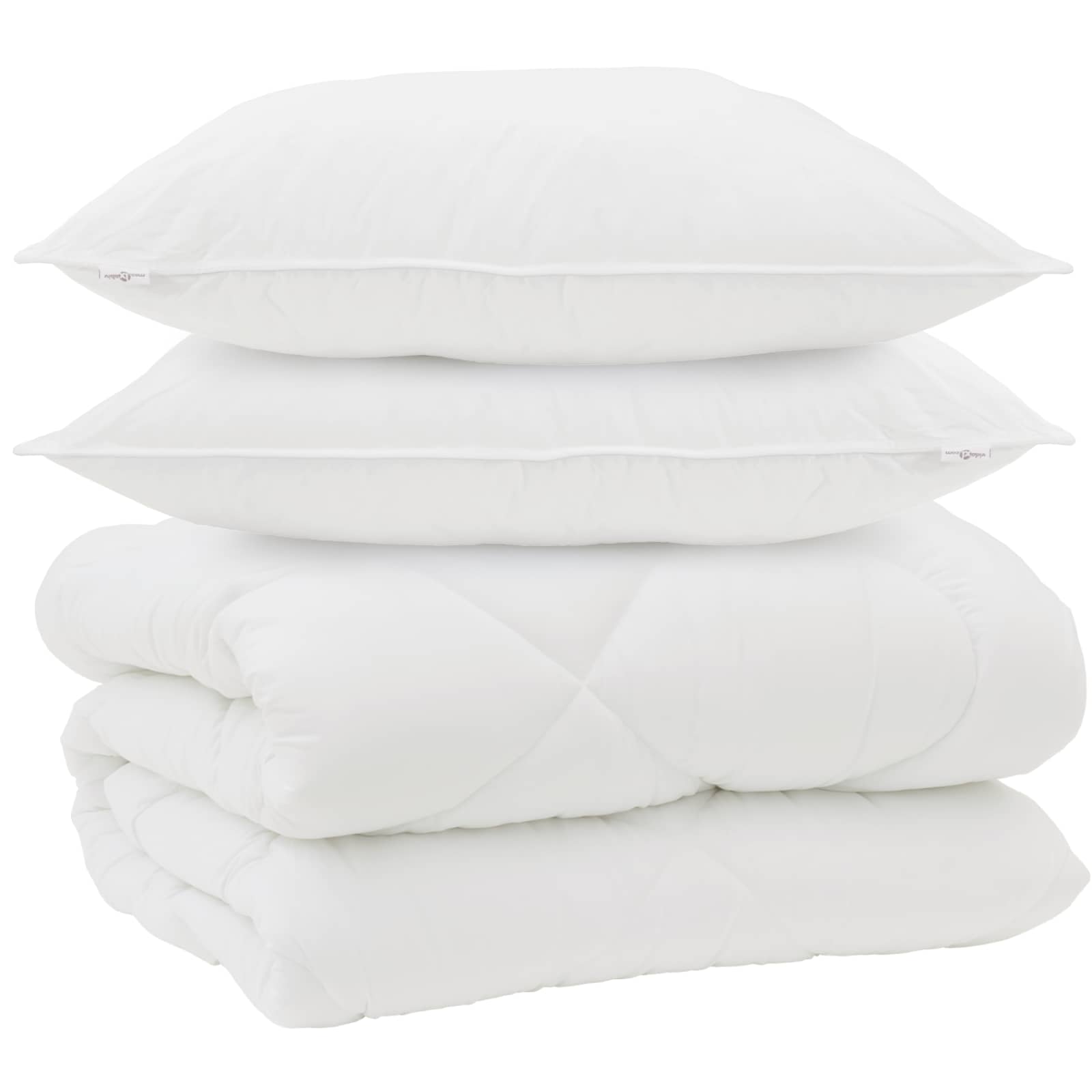 Winterbettdecke mit Kissen 3 pcs Weiß Mikrofaser