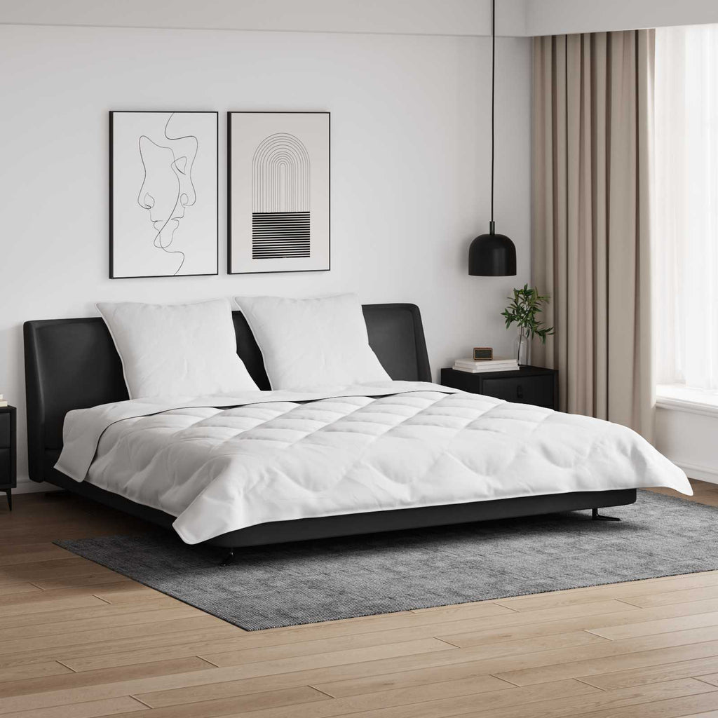 Decke mit Kissen 3 pcs Weiß Mikrofaser und Daunenfedern